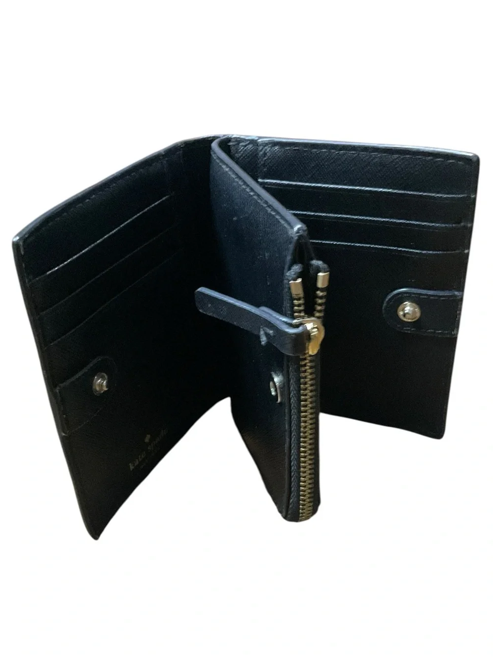 kate spade Laurel Way Small Shawn Wallet in Black Saffiano Textured Leather